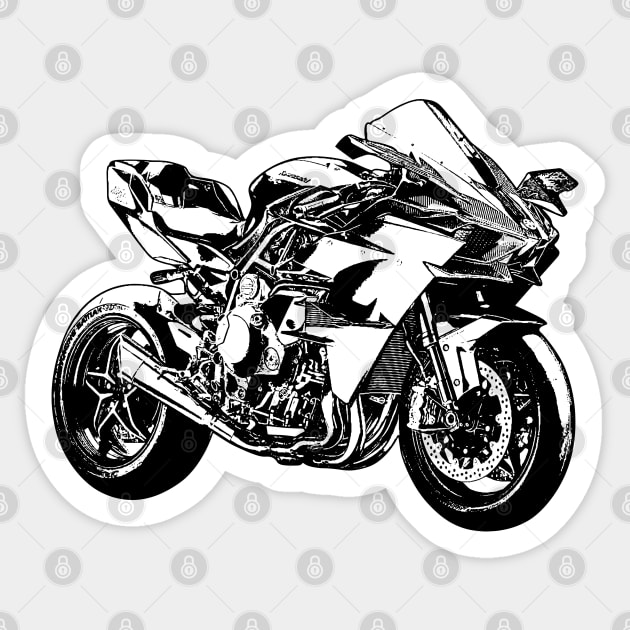 H2R Bike Sketch Art Sticker by KAM Std